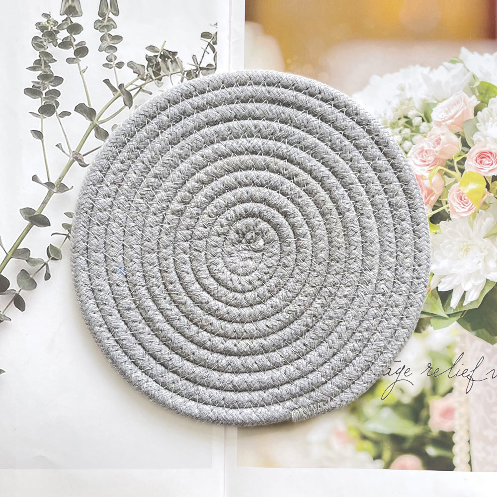 Cotton rope table mat with decorative design