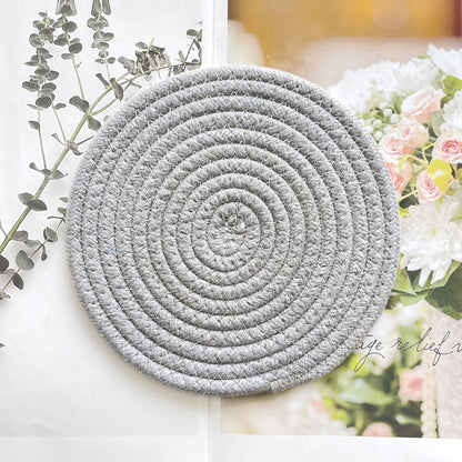 Cotton rope table mat with decorative design