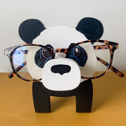 Wooden animal eyeglasses holder owl design
