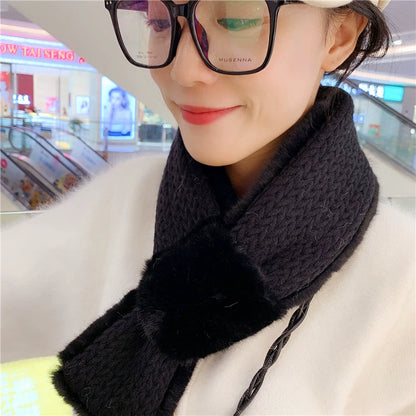 light gray faux fur neck warmer
