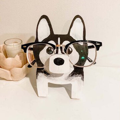 Wooden animal eyeglasses holder unique desk organizer