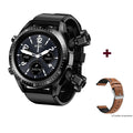 Black Resin + Brown Leather Strap