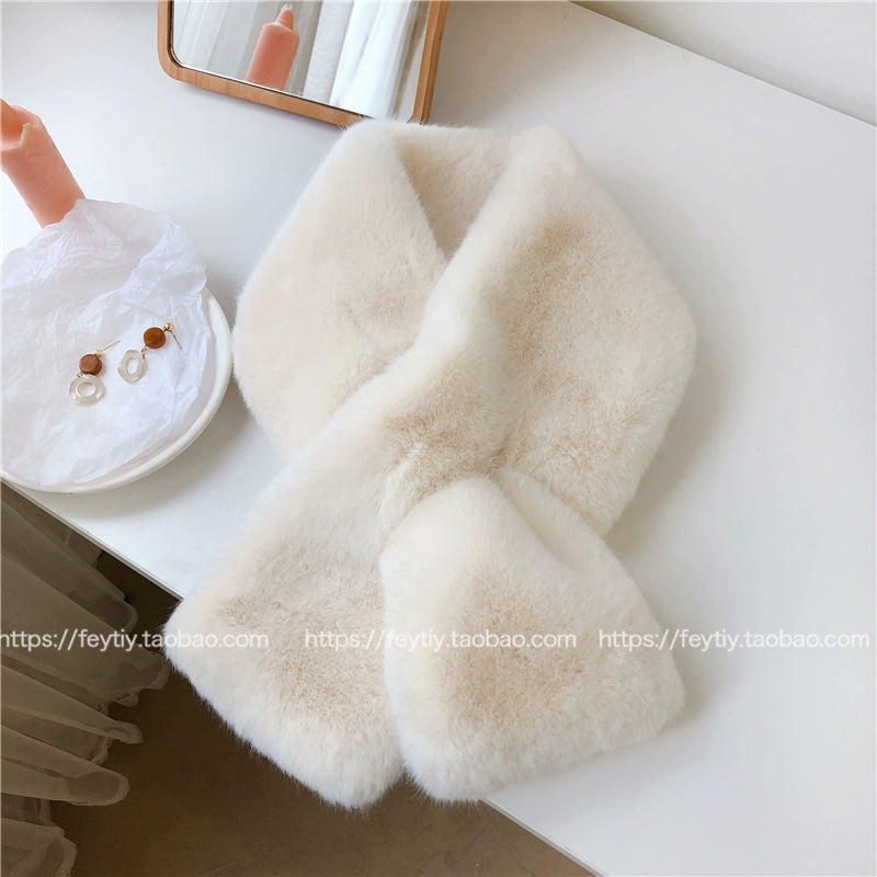 soft pink faux fur neck warmer