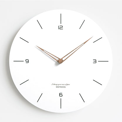 Elegant wall clock with minimalist design in living room