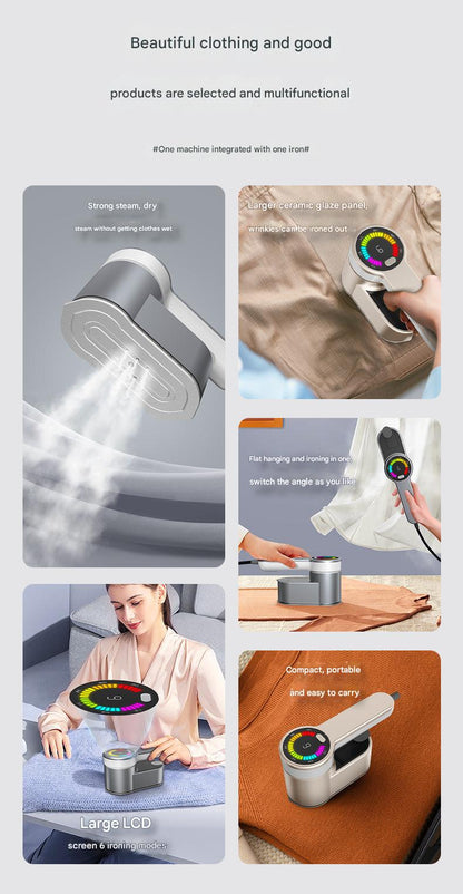 Compact steam iron on display