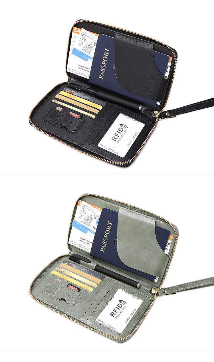 Travel zip wallet in dark blue