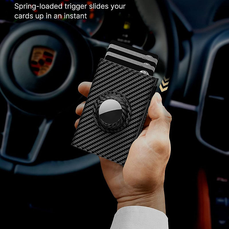 Men's wallet with card pop-up feature