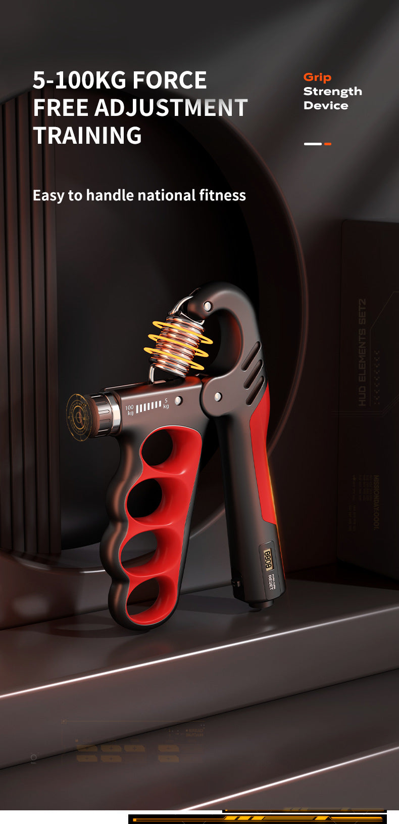 Electronic Grip Strengthener Fitness Setup
