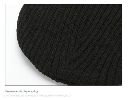 unisex knitted winter beanie side view