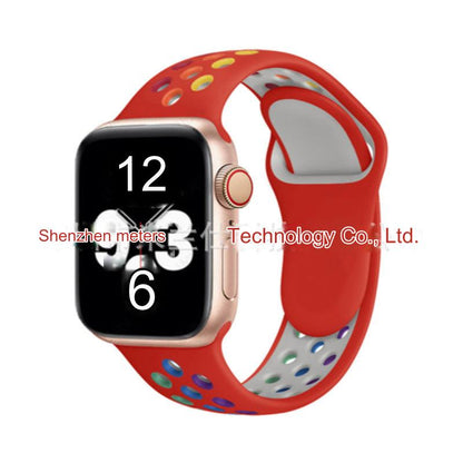 Dual Color Silicone Sport Band for Apple Watch Series 6, 7, 8, SE and Ultra - Comfortable & Durable