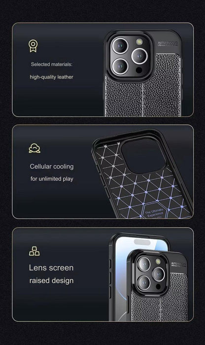 Premium TPU Leather Texture Phone Case for iPhone 15 & Samsung S24 Series - Shockproof and Slim Fit