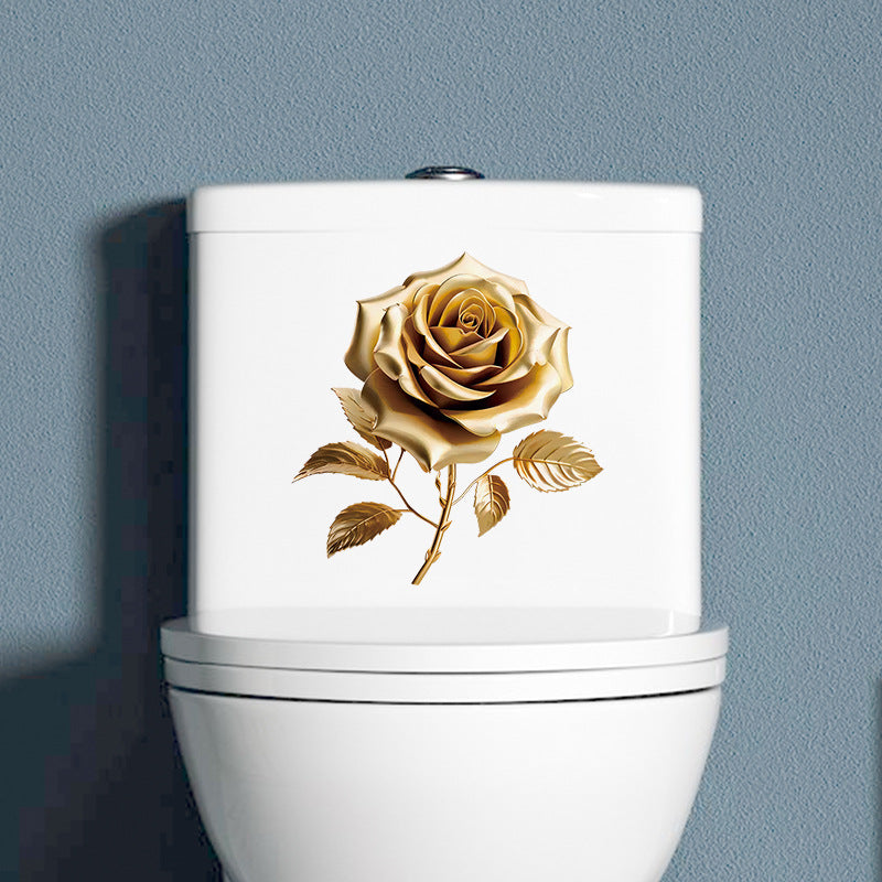 Close-up of gold rose wall sticker design
