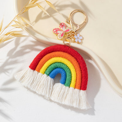 Vibrant Multi-Color Butterfly Flower Keychain Pendant Image 9