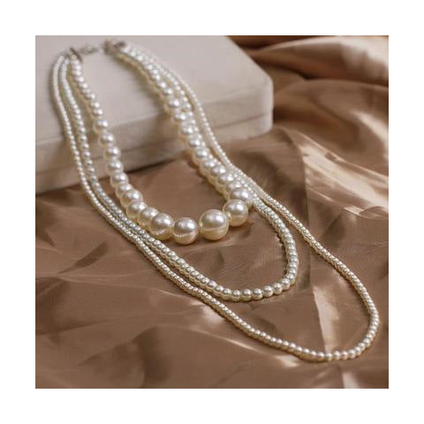 Chic layered pearl necklace for women - elegant jewelry
