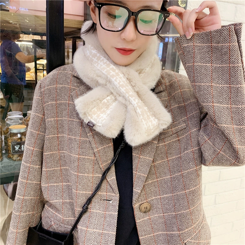 soft pink faux fur neck warmer