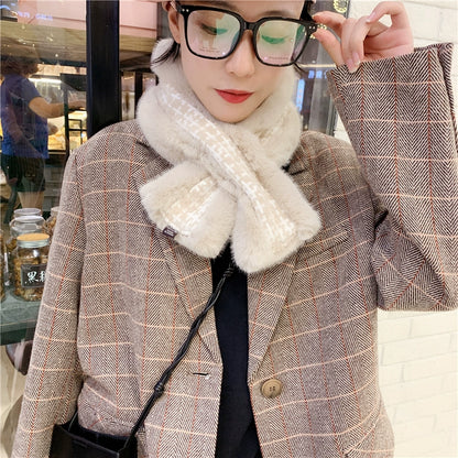 soft pink faux fur neck warmer