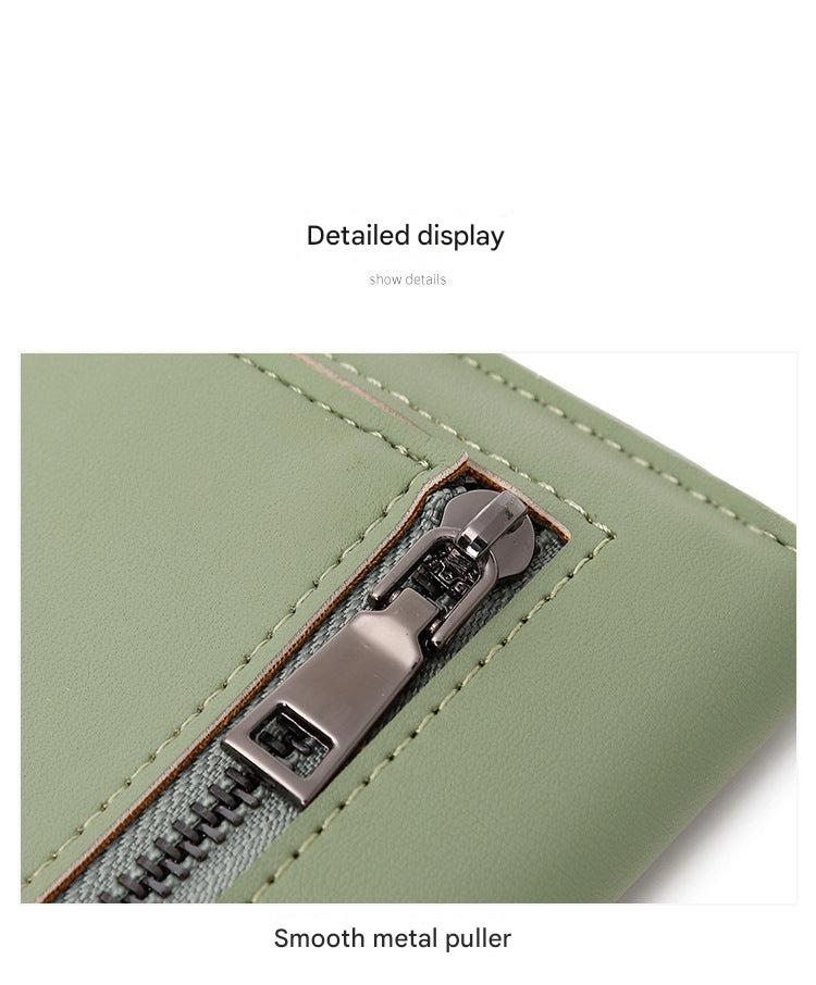 RFID blocking women's wallet open with cards