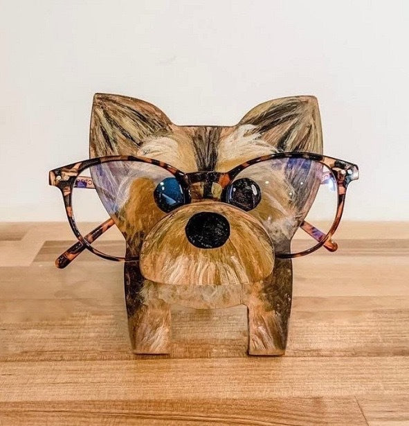 Wooden animal eyeglasses holder fox design