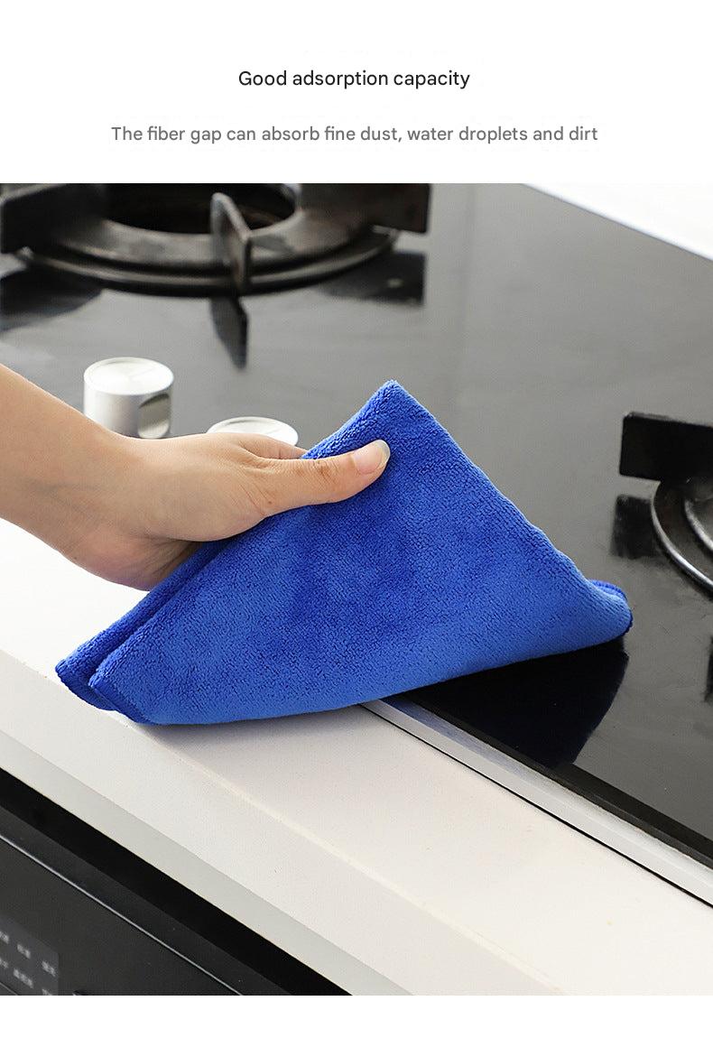 Microfiber cloth on a cleaning cart