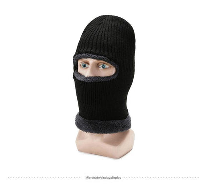 unisex knitted winter beanie with neck warmer