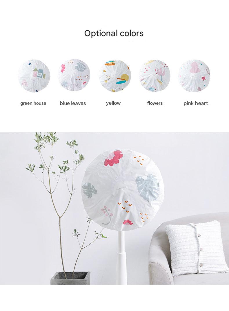 Stylish PEVA dust cover for floor fan - pink hearts design