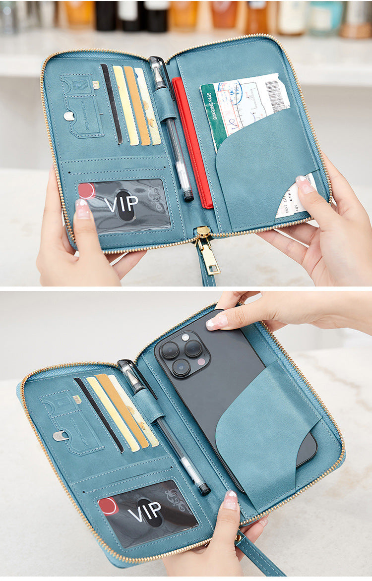 Multi-functional travel wallet in pink