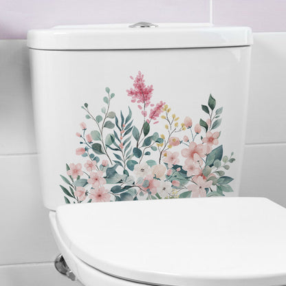 Floral toilet lid sticker design 4
