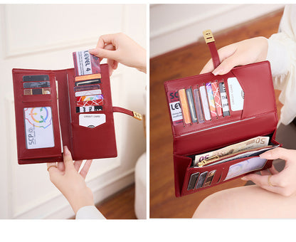 RFID-blocking women's wallet in blue