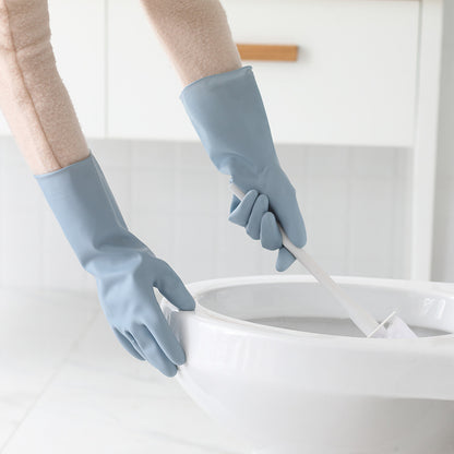 Pink rubber kitchen gloves
