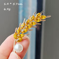 XZ0278-5 Pearl Wheat Ears Brooch
