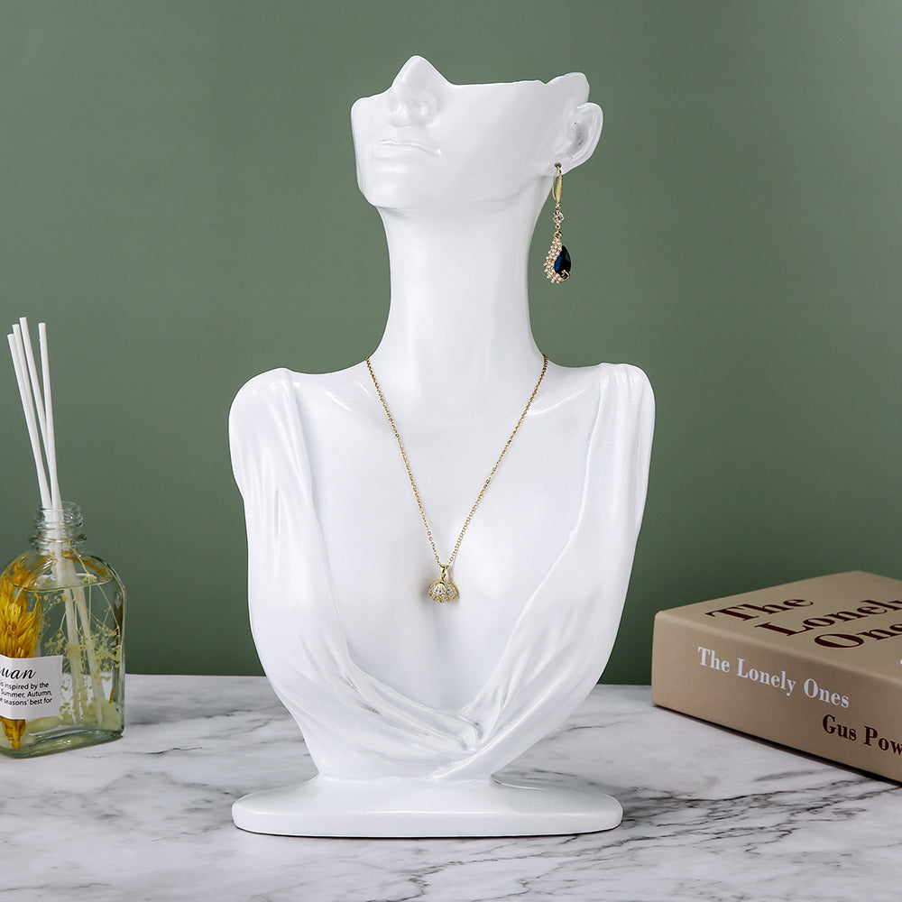 resin mannequin with golden finish for jewelry