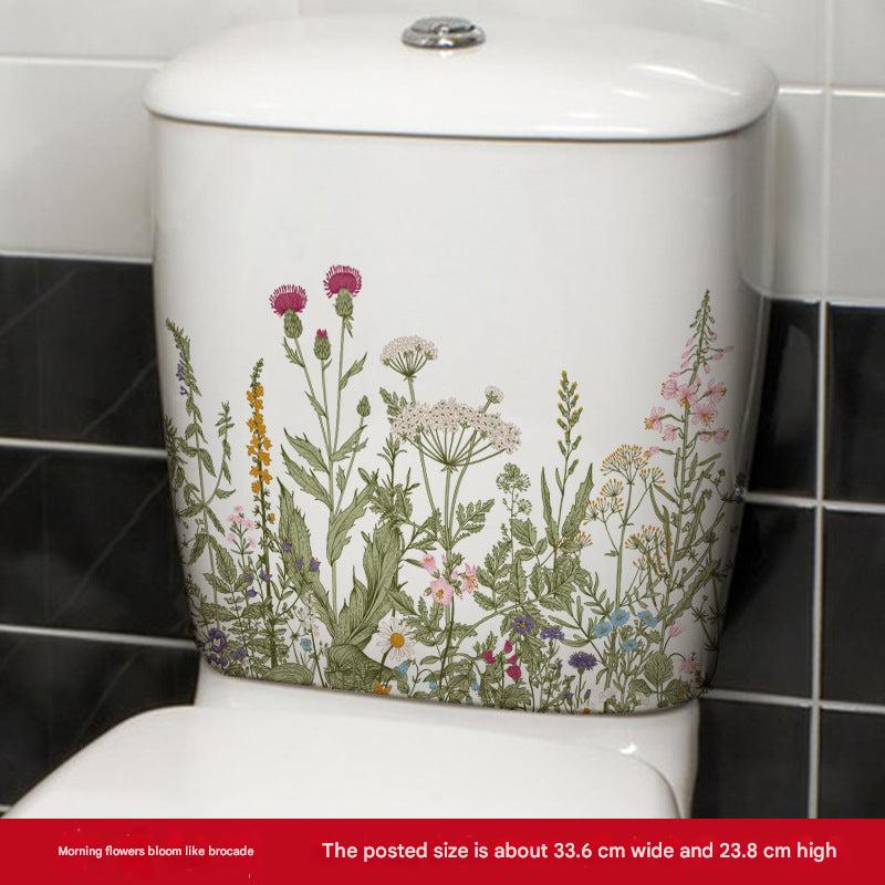 Floral toilet lid sticker design 2