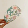 Embroidered Green Floral Headband