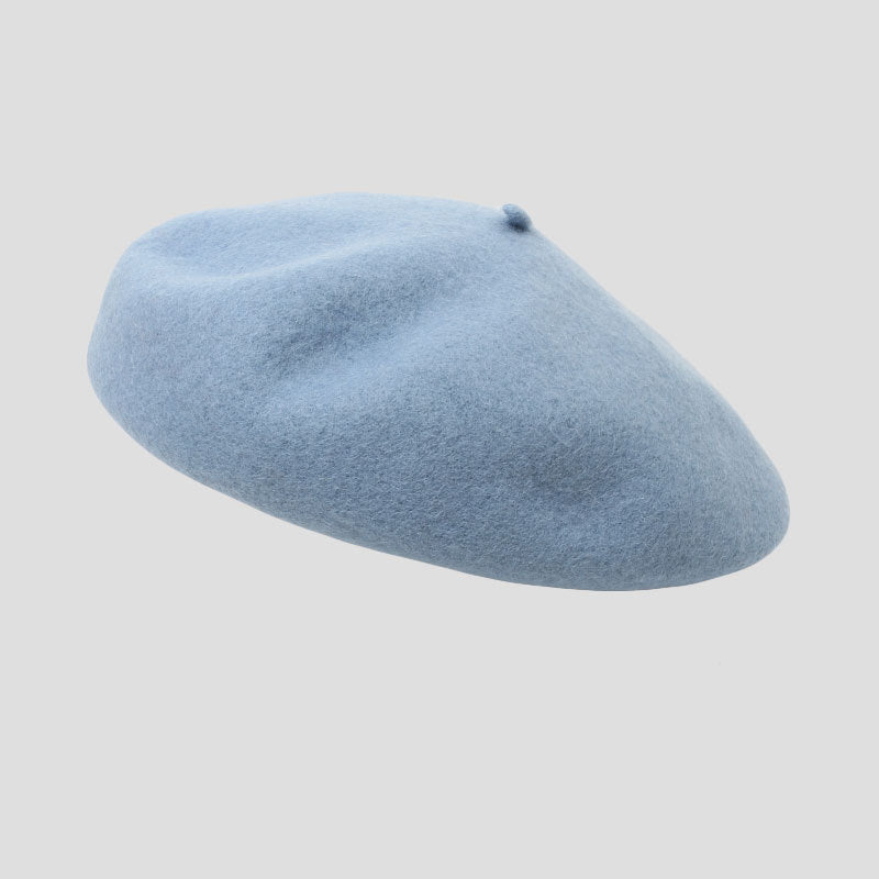 adjustable drawstring wool beret in camel