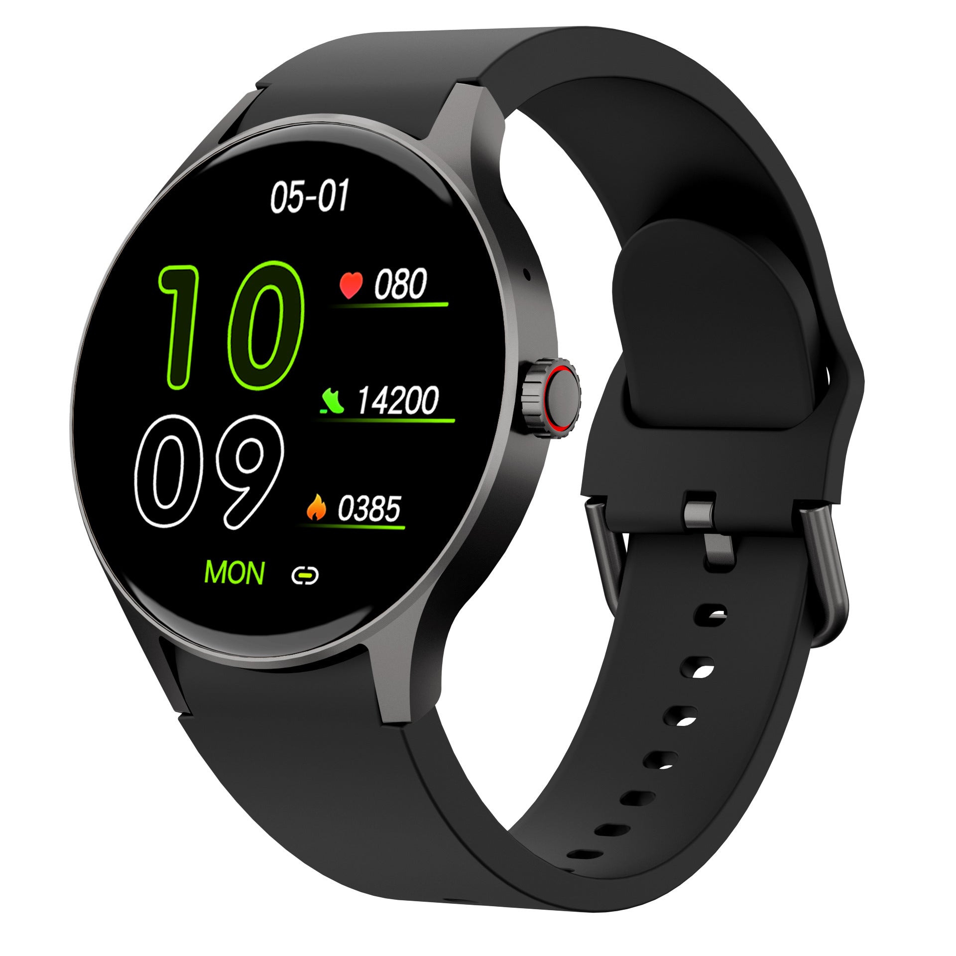 Close-up of fitness tracker watch face