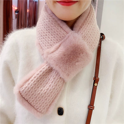 faux fur neck warmer in milky tea