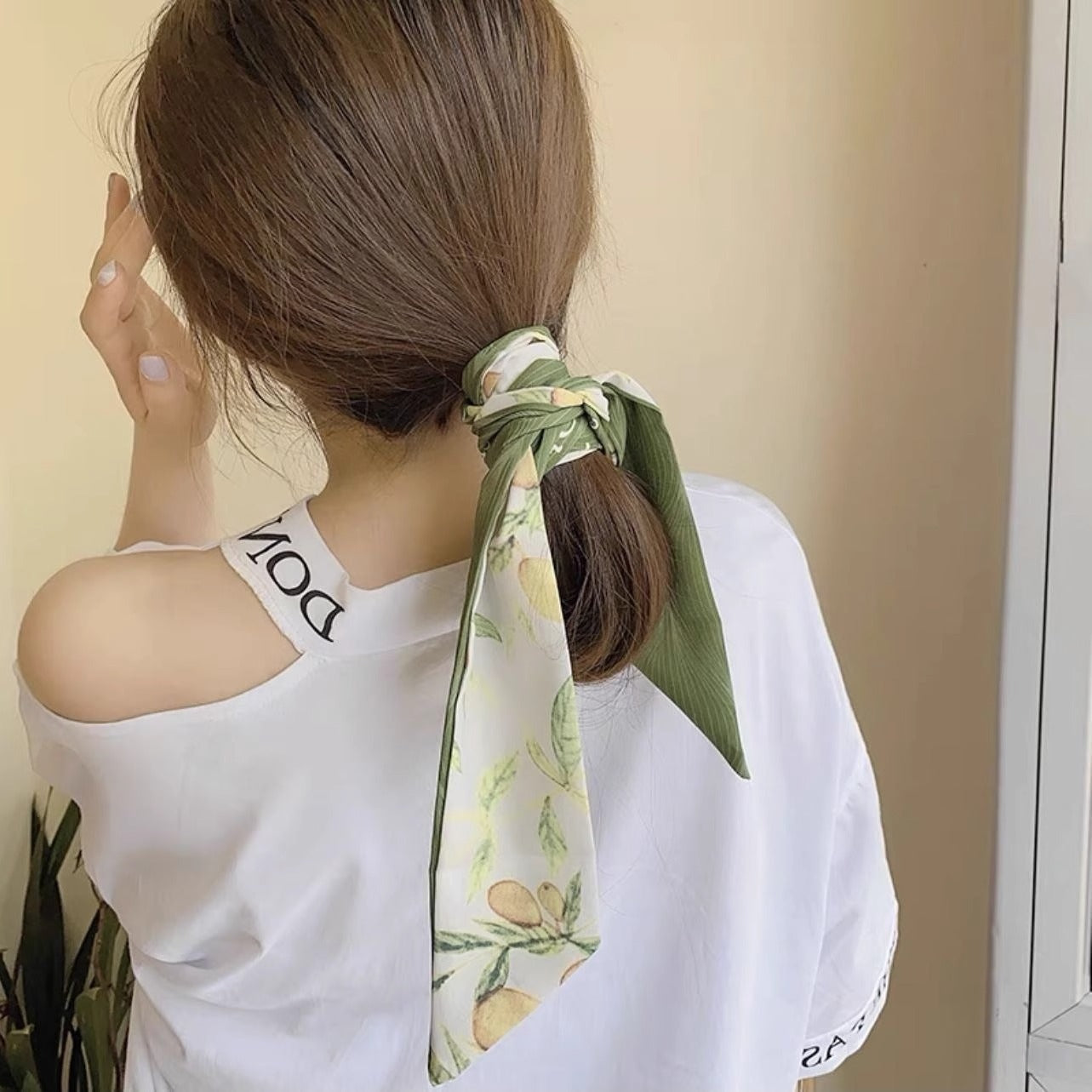 Vintage floral hair scarf headband