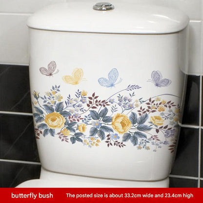 Floral toilet lid sticker design 6
