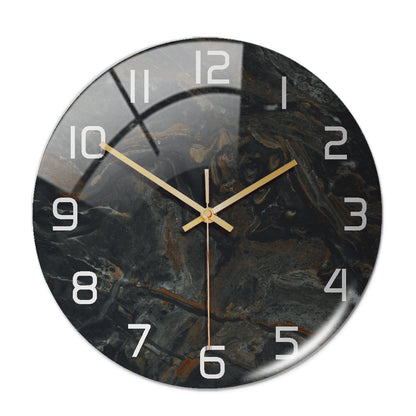 Stylish round marble wall clock