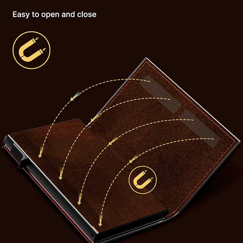 Men's wallet with card pop-up feature