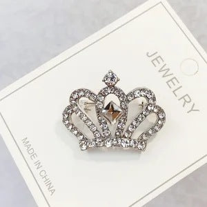 Couple's matching crown brooches