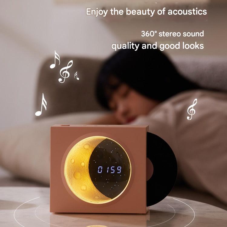 Vinyl Record Player with Moon Clock
