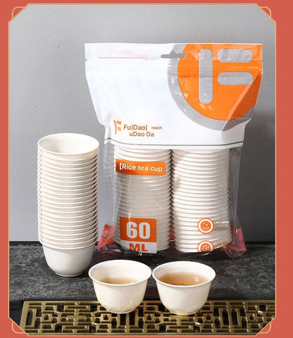 Disposable rice husk tea cup image 2