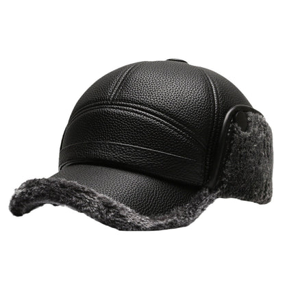 Warm ear flap cap for elderly