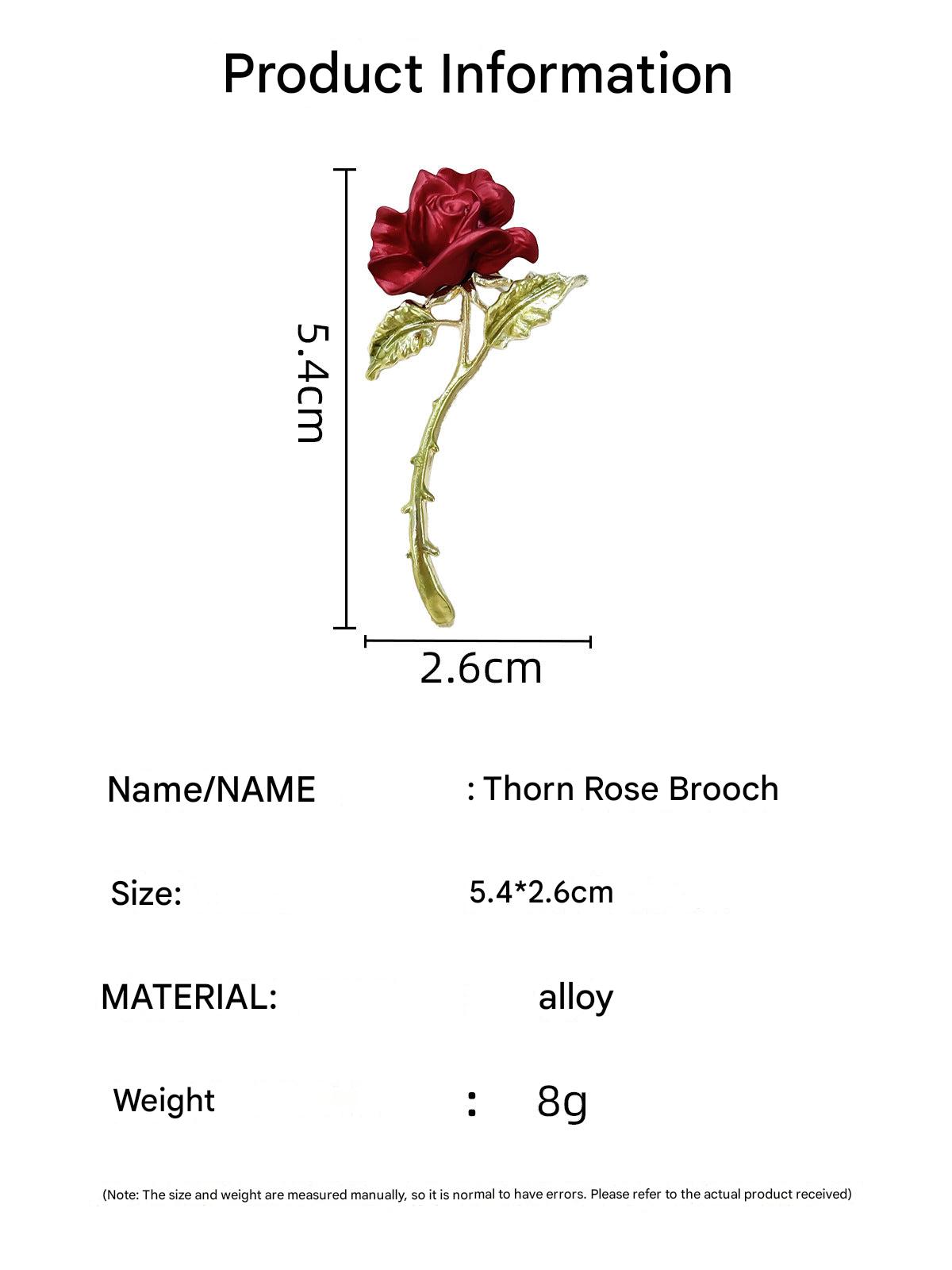 Red rose brooch with vibrant color image 5