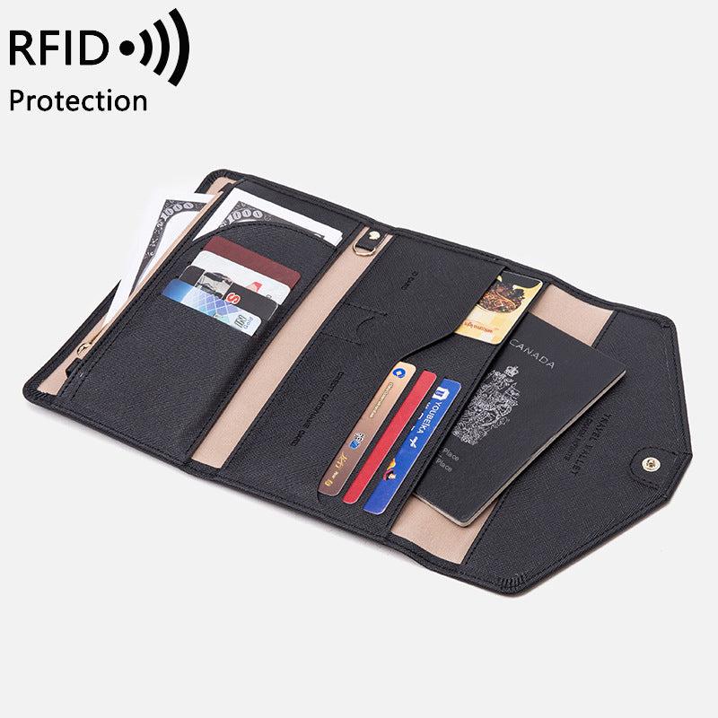 RFID travel passport holder black color