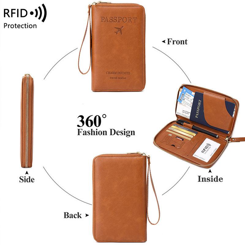 Travel zip wallet in dark blue