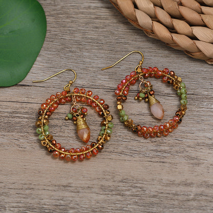Handmade bohemian earrings with tassels image 1
