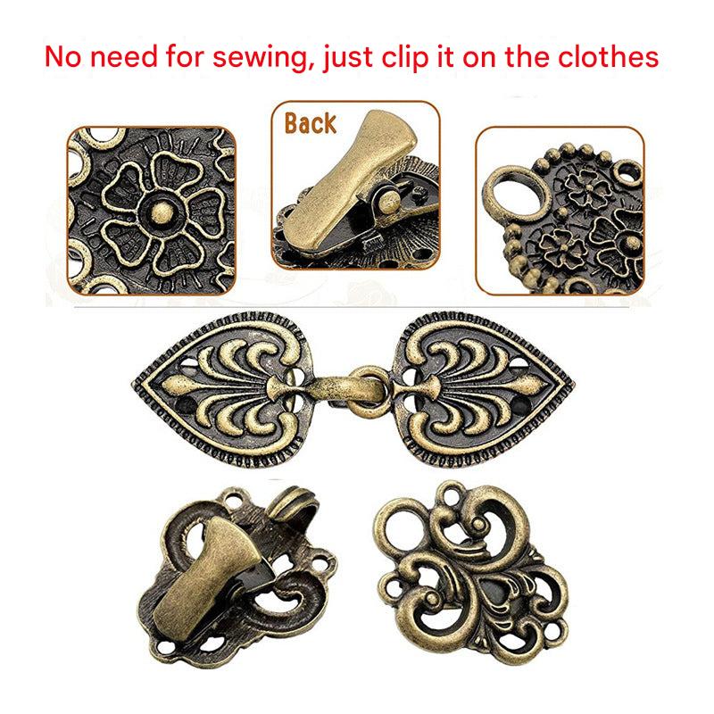 Floral design scarf clip in bronze color