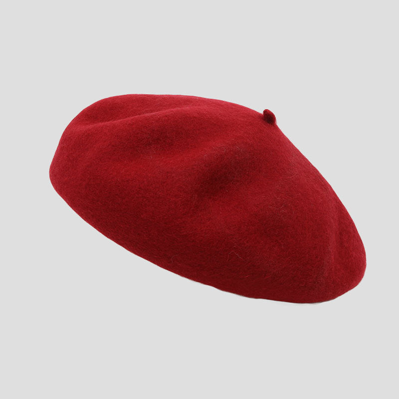wool beret in chocolate color
